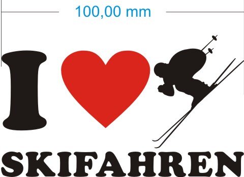 Ich liebe Skifahren - I Love Skifahren Aufkleber MO02