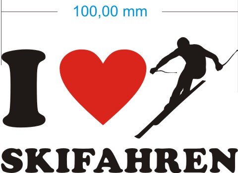 Ich liebe Skifahren - I Love Skifahren Aufkleber MO03