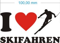 Ich liebe Skifahren - I Love Skifahren Aufkleber MO03