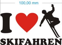 Ich liebe Skifahren - I Love Skifahren Aufkleber MO04