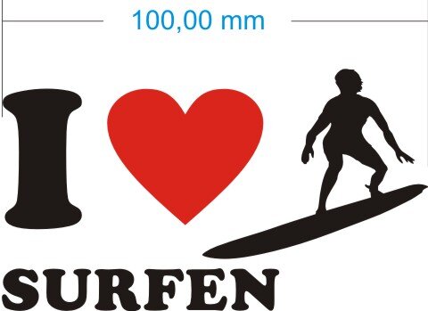 Ich liebe Surfen - I Love Surfen Aufkleber