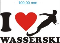 Ich liebe Wasserski - I Love Wasserski Aufkleber