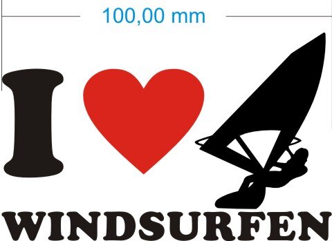 Ich liebe Windsurfen - I Love Windsurfen Aufkleber
