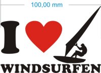 Ich liebe Windsurfen - I Love Windsurfen Aufkleber MO02