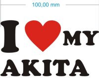 Ich liebe My Akita - I love my akita Aufkleber