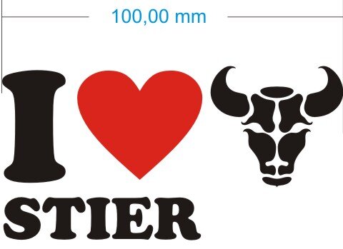 I Love Taurus Aufkleber- Ich liebe Stier Sternzeichen