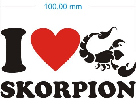 I Love Scorpio Aufkleber- Ich liebe Skorpion Sternzeichen