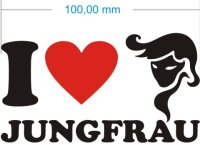 I Love Virgo Aufkleber- Ich liebe Jungfrau Sternzeichen