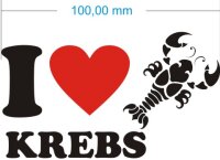 I Love Cancer Aufkleber- Ich liebe Krebs Sternzeichen