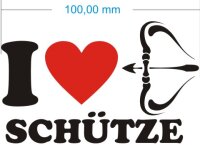 I Love Sagittarius Aufkleber- Ich liebe Schütze...