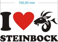 I Love Capricorn Aufkleber- Ich liebe Steinbock Sternzeichen