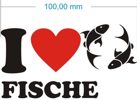 I Love Pisces Aufkleber- Ich liebe Fische Sternzeichen