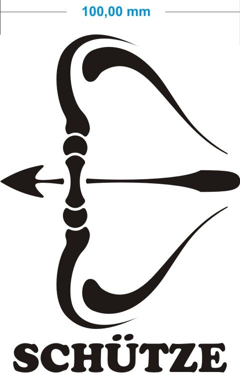 aufkleber sticker tierkreiszeichen schutze sagittarius schwarz  transparent
