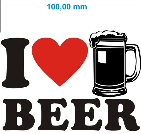 I Love Beer Aufkleber- Ich liebe Bier Autoaufkleber
