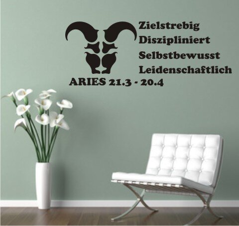Sternzeichen Wandtattoo Widder Aries Zodiac Sign