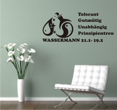 Sternzeichen Wandtattoo Wassermann Aquarius Zodiac Sign