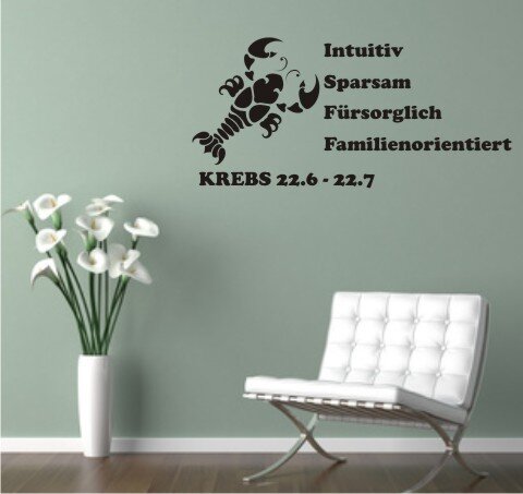 Sternzeichen Wandtattoo Krebs Cancer Zodiac Sign