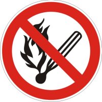 Aufkleber offenes Feuer Verboten rot/weiß