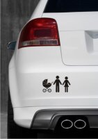 Mann, Frau und Kinderwagen Aufkleber-Piktogramm