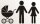Mann, Frau und Kinderwagen Aufkleber-Piktogramm