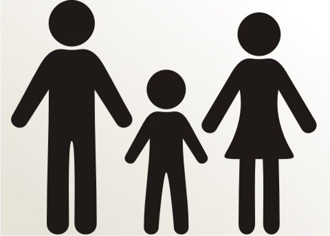 Vater, Mutter und Sohn Aufkleber-Piktogramm