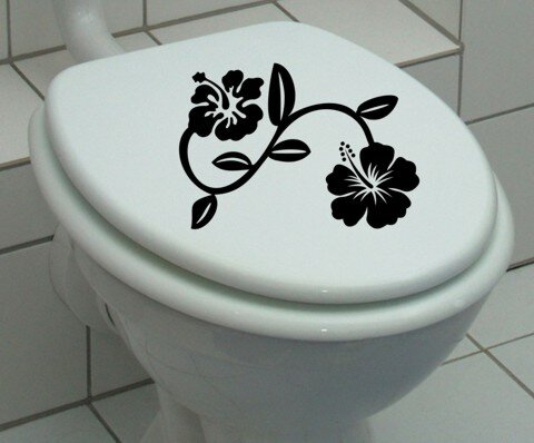 Aufkleber Hibiskus f&uuml;r Toilettendeckel Hibiskusaufkleber