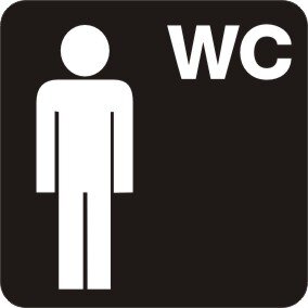 WC Herren Sanitär Aufkleber