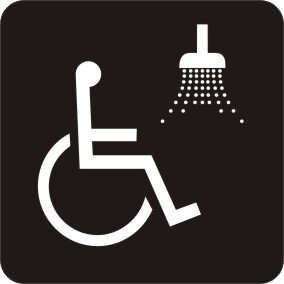 Behindertengerechte Dusche Sanitär Aufkleber