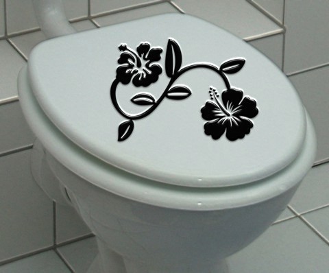 Aufkleber Hibiskus für Toilettendeckel