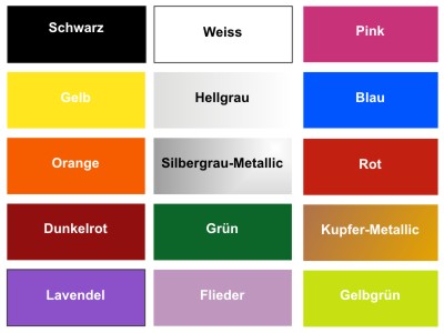 Farbenkarte Öffnungszeiten Aufkleber für Schaufenster