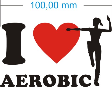 ich liebe aerobic aufkleber