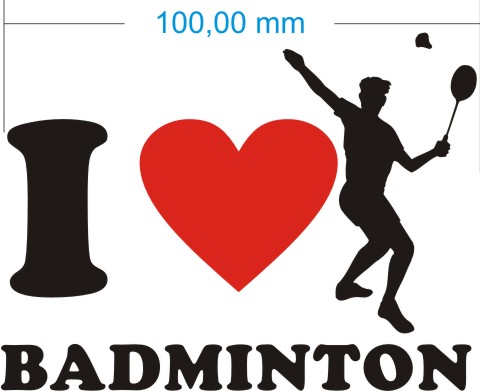 ich liebe badminton aufkleber