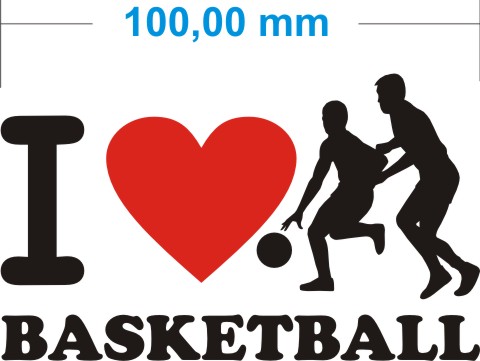 ich liebe basketball aufkleber