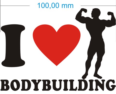 ich liebe bodybuilding aufkleber