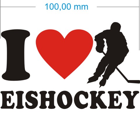 ich liebe eishockey aufkleber