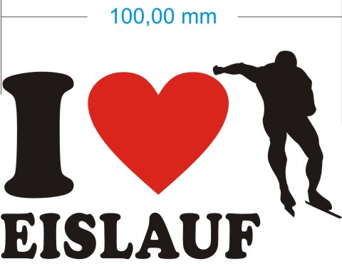 ich liebe eislauf aufkleber