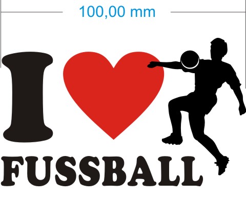 ich liebe fussball aufkleber