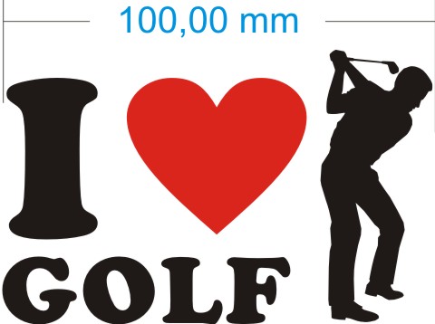 ich liebe golf aufkleber