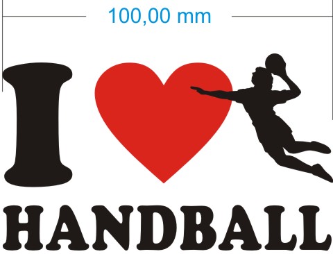 ich liebe handball aufkleber