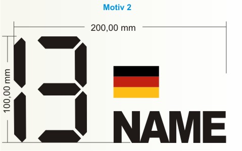 startnummer deutsche flagge name aufkleber