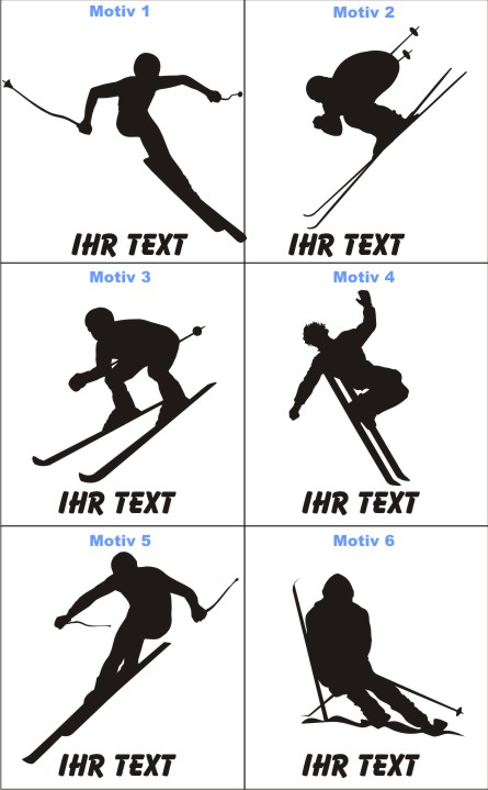 skifahrer sport aufkleber skifahren
