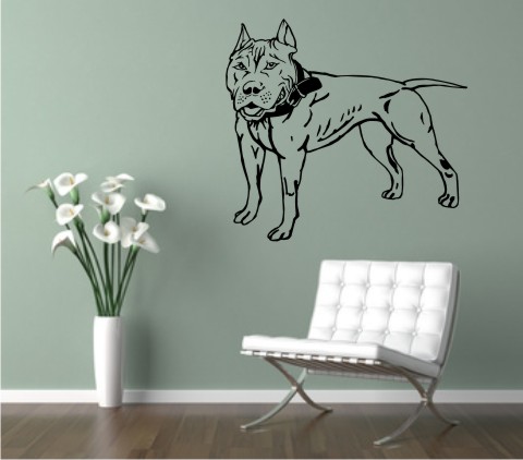 wandtattoo pitbull 01dh hund