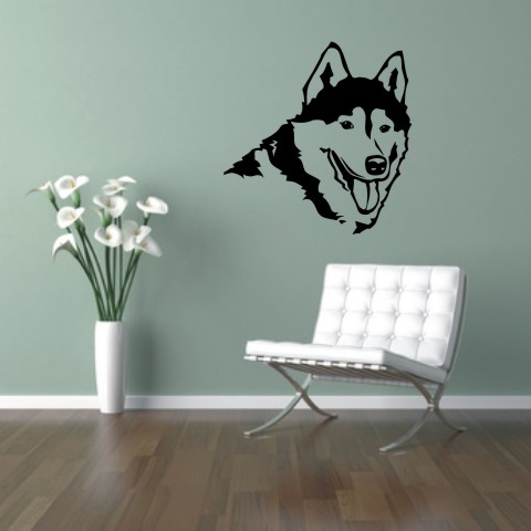 wandtattoo hund siberian husky tierwelt