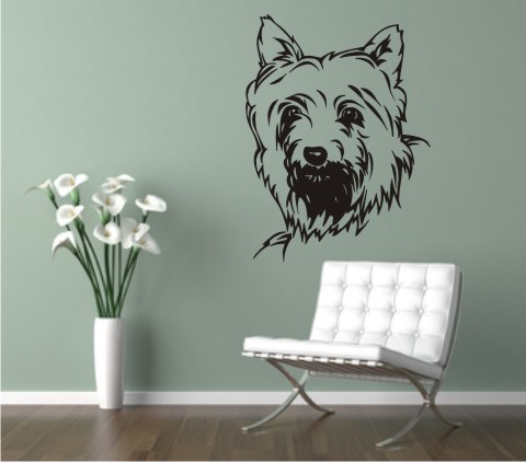 wandtattoo silky terrier hund