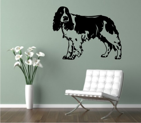 wandtattoo springer spaniel hund