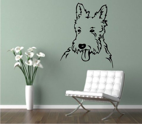 west highland terrier wandtattoo