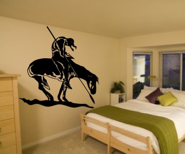 wandtattoo schlafzimmer indianer pferd