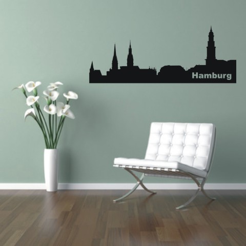 wandtattoo skylines hamburg