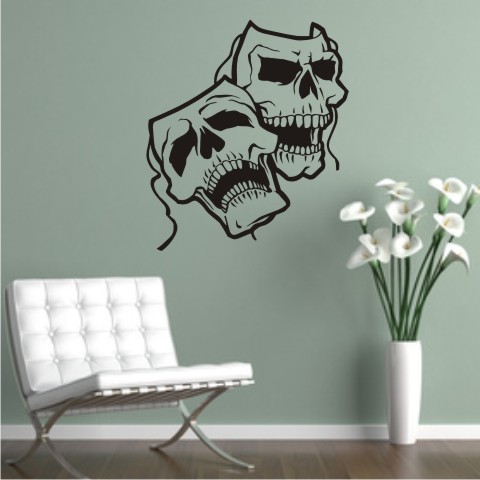 Totenkopf Aufkleber 20x15cm Sticker skull scream Decal Wandtattoo